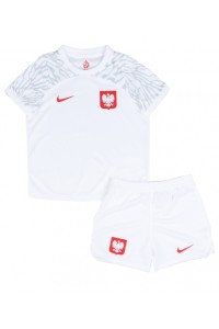Fotbalové Dres Polsko Dětské Domácí Oblečení MS 2022 Krátký Rukáv (+ trenýrky)